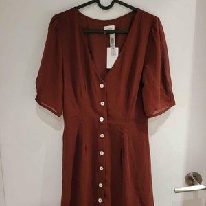 Aritzia Wilfred Button-Front Dress